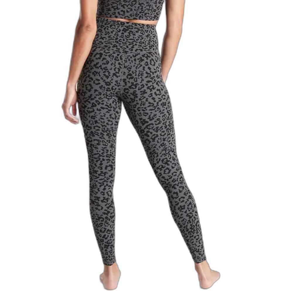 2/$40 Athleta Leopard Elation Ultra High Rise Tight, Anthracite Grey